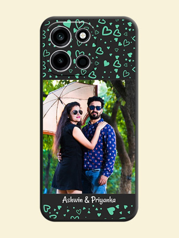 Sea Green Indefinite Love Pattern on Photo On Space Black Custom Soft Matte Mobile Back Cover - OnePlus Nord 6 5G