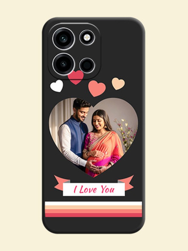 Love Shaped Photo with Colorful Stripes On Space Black Custom Soft Matte Mobile Back Cover - OnePlus Nord 6 5G