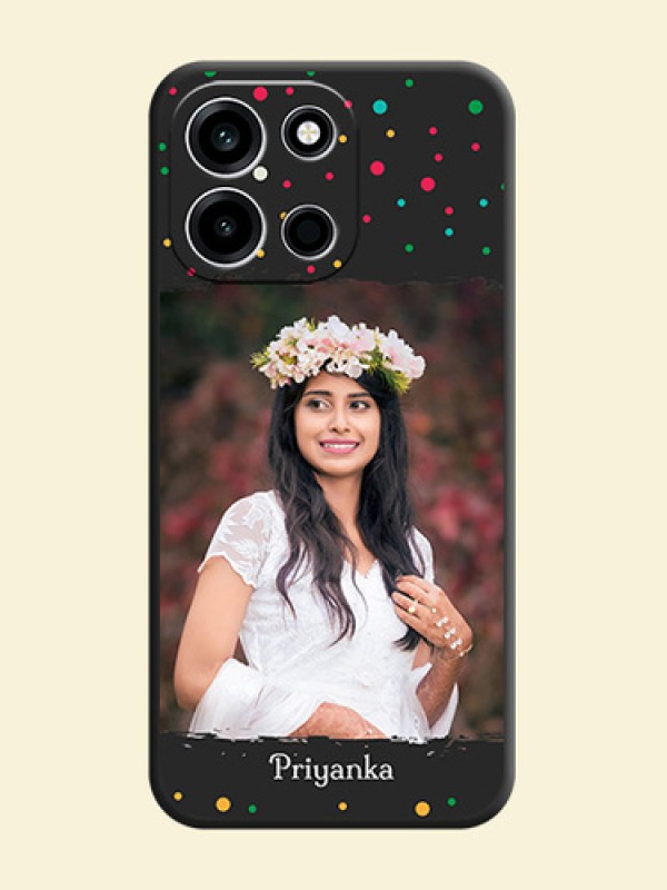 Multicolor Dotted Pattern with Text On Space Black Custom Soft Matte Mobile Back Cover - OnePlus Nord 6 5G