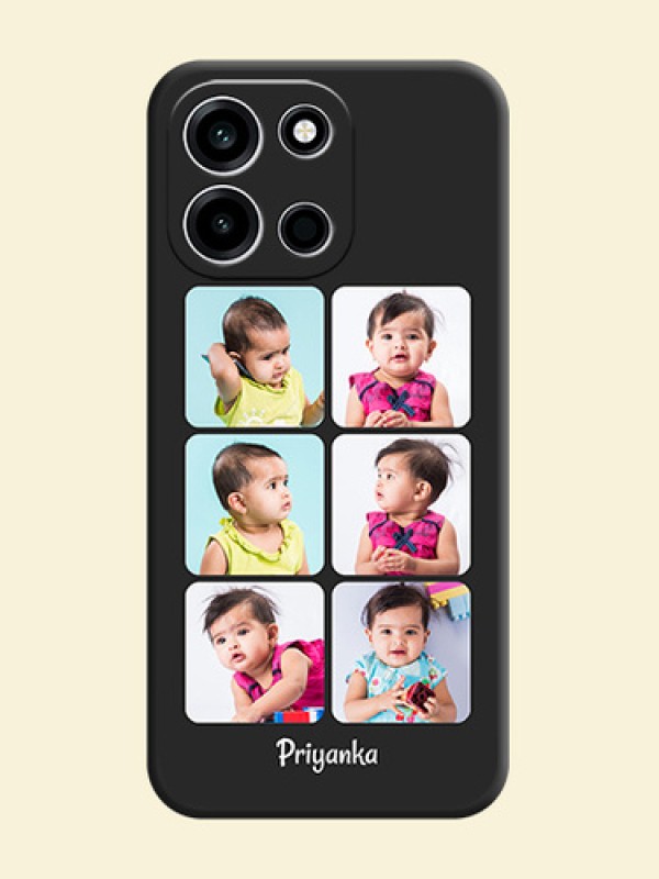 Floral Art with 6 Image Holder on Photo On Space Black Custom Soft Matte Mobile Back Cover - OnePlus Nord 6 5G