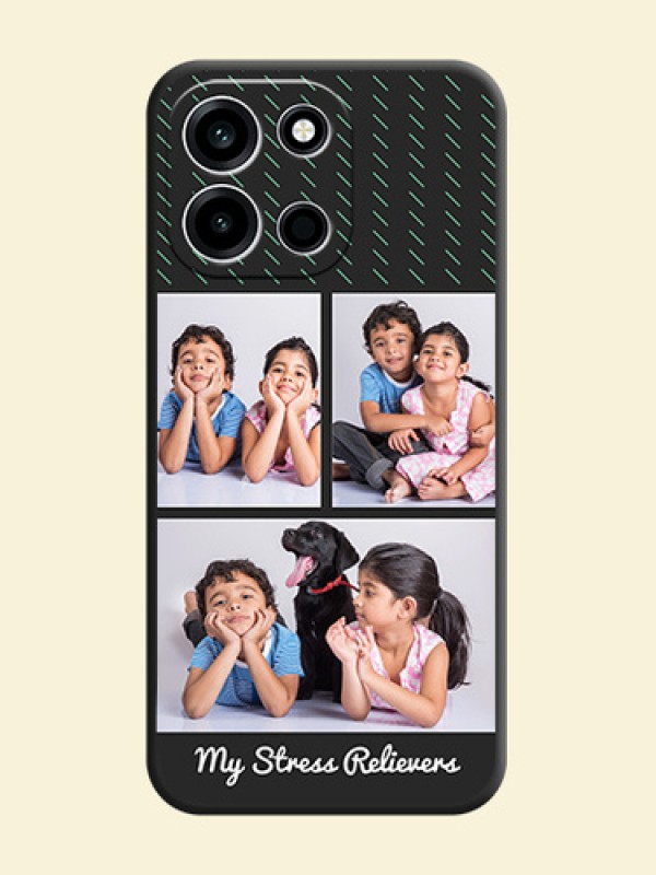 Cross Dotted Pattern with 2 Image Holder On Space Black Custom Soft Matte Mobile Back Cover - OnePlus Nord 6 5G