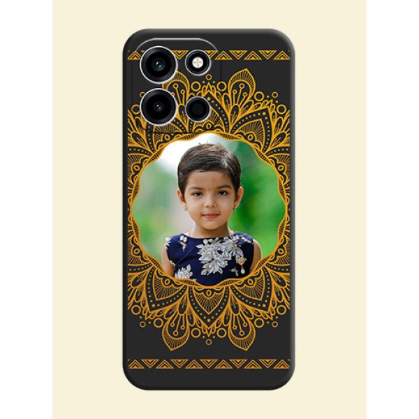 Round Image with Floral Design On Space Black Custom Soft Matte Mobile Back Cover - OnePlus Nord 6 5G Round Image with Floral Design On Space Black Custom Soft Matte Mobile Back Cover - OnePlus Nord 6 5G