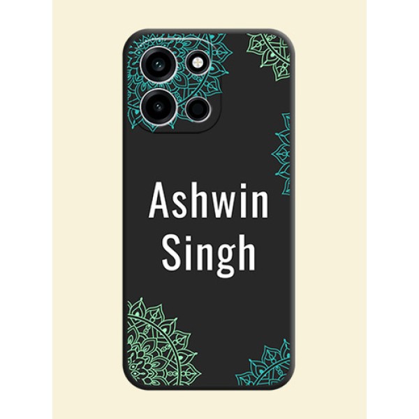 Your Name with Floral Design On Space Black Custom Soft Matte Mobile Back Cover - OnePlus Nord 6 5G Your Name with Floral Design On Space Black Custom Soft Matte Mobile Back Cover - OnePlus Nord 6 5G