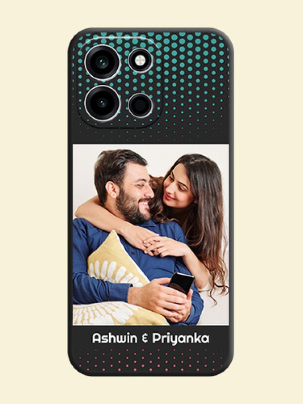 Faded Dots with Grunge Photo Frame and Text On Space Black Custom Soft Matte Mobile Back Cover - OnePlus Nord 6 5G