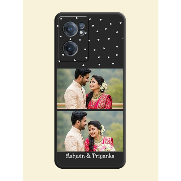 Miniature Love Symbols with Name on Space Black Custom Soft Matte Back Cover - OnePlus Nord CE 2 5G Miniature Love Symbols with Name on Space Black Custom Soft Matte Back Cover - OnePlus Nord CE 2 5G