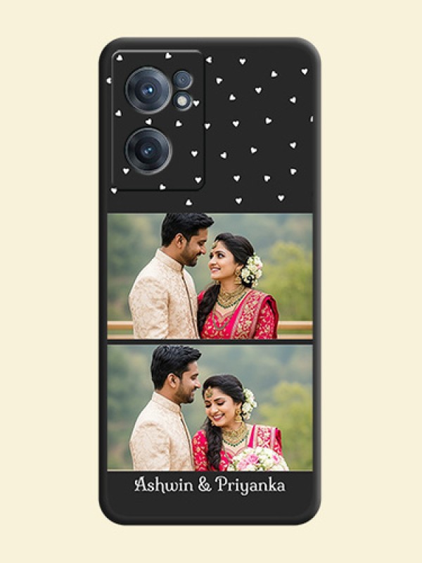 Miniature Love Symbols with Name on Space Black Custom Soft Matte Back Cover - OnePlus Nord CE 2 5G