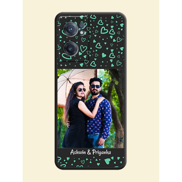 Sea Green Indefinite Love Pattern on Photo on Space Black Soft Matte Mobile Cover - OnePlus Nord CE 2 5G Sea Green Indefinite Love Pattern on Photo on Space Black Soft Matte Mobile Cover - OnePlus Nord CE 2 5G