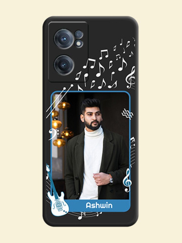Musical Theme Design with Text on Photo on Space Black Soft Matte Mobile Case - OnePlus Nord CE 2 5G