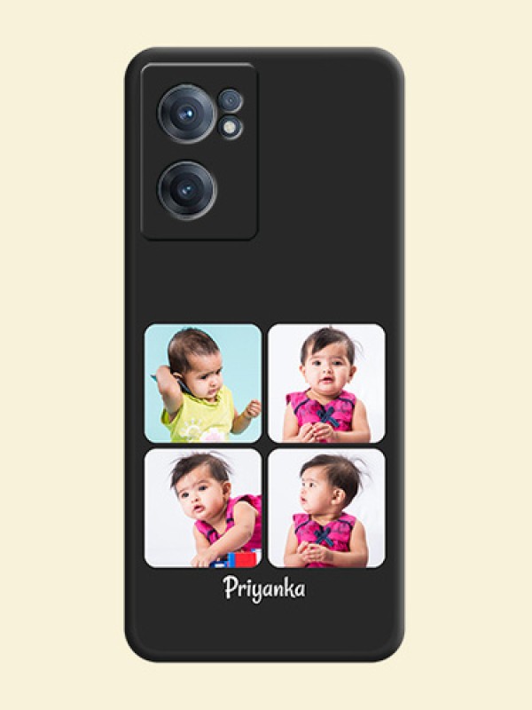 Floral Art with 6 Image Holder on Photo on Space Black Soft Matte Mobile Case - OnePlus Nord CE 2 5G