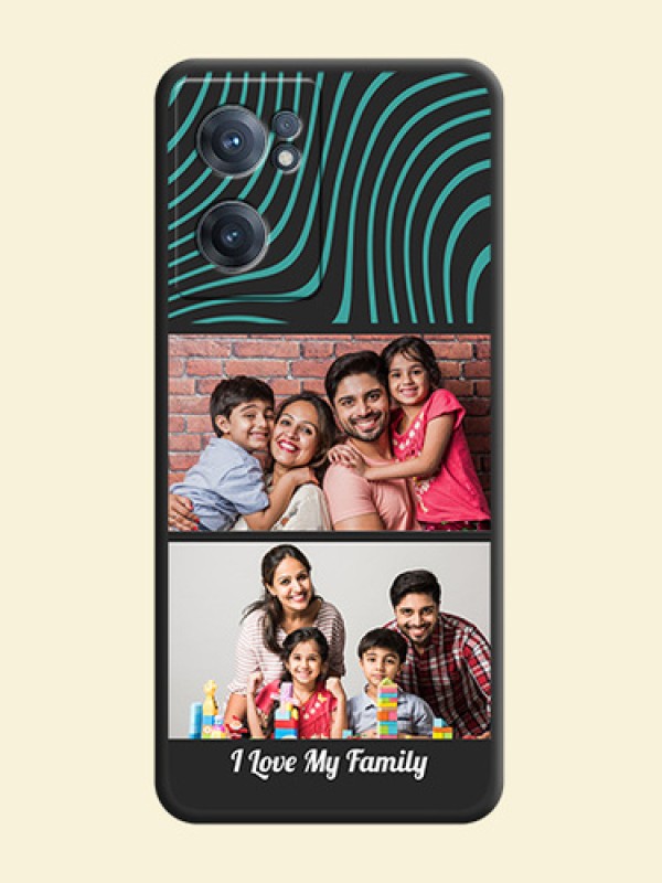 Wave Pattern with 2 Image Holder on Space Black Personalized Soft Matte Phone Covers - OnePlus Nord CE 2 5G