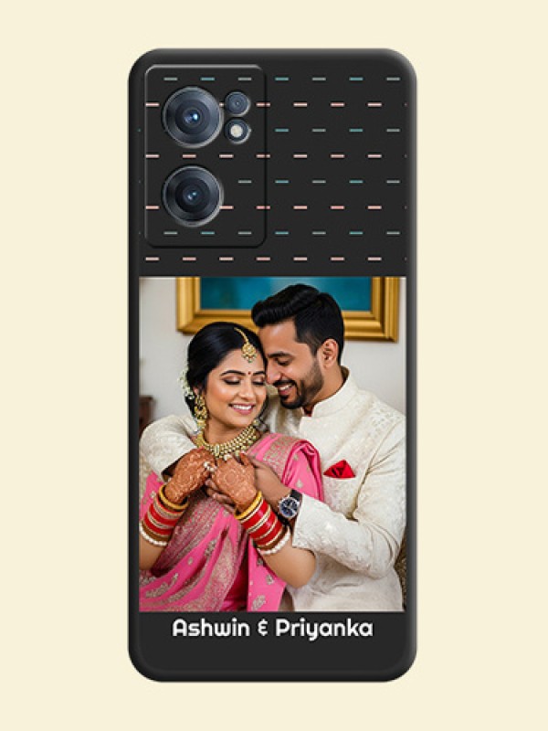 Line Pattern Design with Text on Space Black Custom Soft Matte Phone Back Cover - OnePlus Nord CE 2 5G