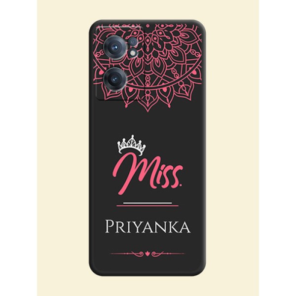 Mrs Name with Floral Design on Space Black Personalized Soft Matte Phone Covers - OnePlus Nord CE 2 5G Mrs Name with Floral Design on Space Black Personalized Soft Matte Phone Covers - OnePlus Nord CE 2 5G