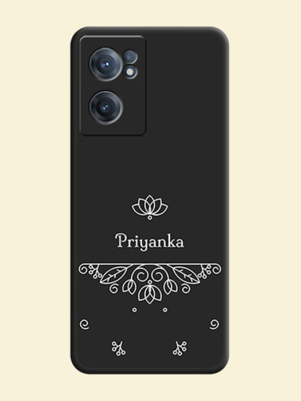 Lotus Garden Custom Text On Space Black Personalized Soft Matte Phone Covers -Oneplus Nord Ce 2 5G
