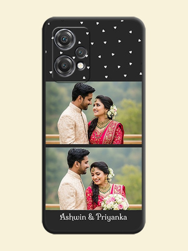 Miniature Love Symbols with Name on Space Black Custom Soft Matte Back Cover - OnePlus Nord CE 2 Lite 5G