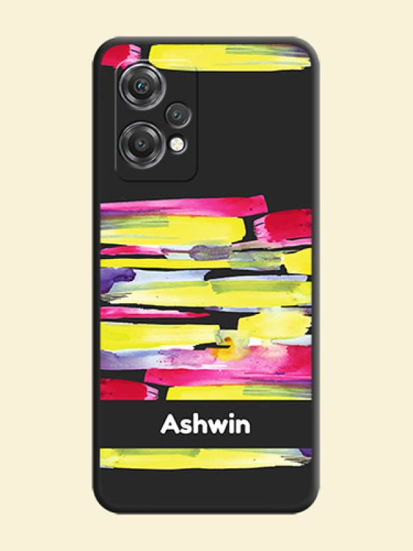 Brush Coloured on Space Black Personalized Soft Matte Phone Covers - OnePlus Nord CE 2 Lite 5G