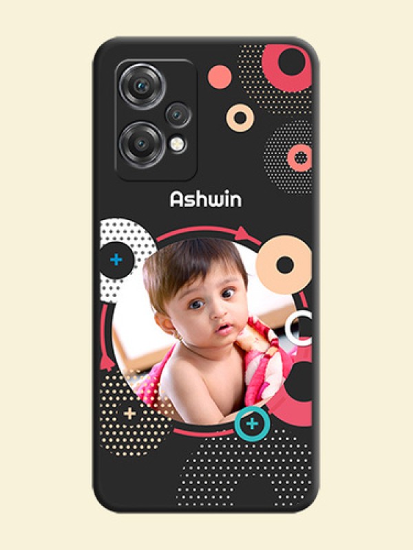 Multicoloured Round Image on Personalised Space Black Soft Matte Cases - OnePlus Nord CE 2 Lite 5G