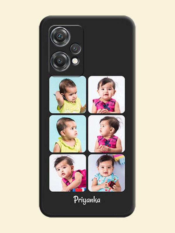 Floral Art with 6 Image Holder on Photo on Space Black Soft Matte Mobile Case - OnePlus Nord CE 2 Lite 5G
