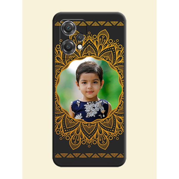 Round Image with Floral Design on Photo on Space Black Soft Matte Mobile Cover - OnePlus Nord CE 2 Lite 5G Round Image with Floral Design on Photo on Space Black Soft Matte Mobile Cover - OnePlus Nord CE 2 Lite 5G