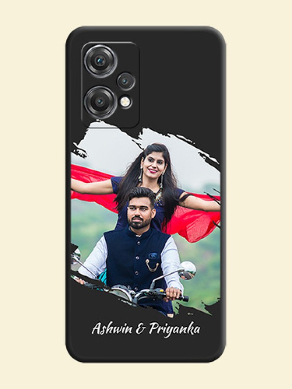 Grunge Brush Strokes on Photo on Space Black Soft Matte Back Cover - OnePlus Nord CE 2 Lite 5G