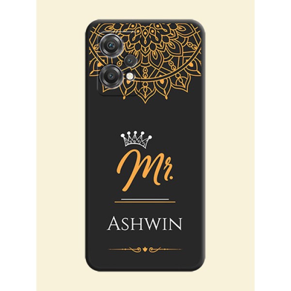 Mr Name with Floral Design on Personalised Space Black Soft Matte Cases - OnePlus Nord CE 2 Lite 5G Mr Name with Floral Design on Personalised Space Black Soft Matte Cases - OnePlus Nord CE 2 Lite 5G