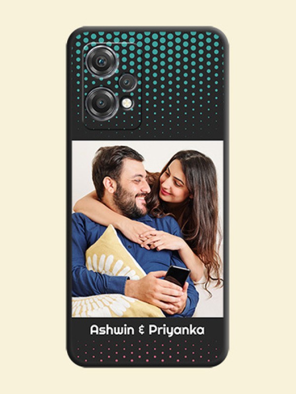 Faded Dots with Grunge Photo Frame and Text on Space Black Custom Soft Matte Phone Cases - OnePlus Nord CE 2 Lite 5G
