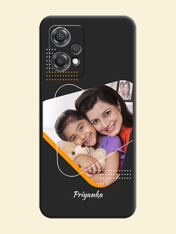 Yellow Triangle on Photo on Space Black Soft Matte Phone Cover - OnePlus Nord CE 2 Lite 5G