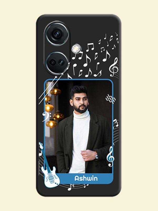 Musical Theme Design with Text - Photo on Space Black Soft Matte Mobile Case - OnePlus Nord CE 3 5G