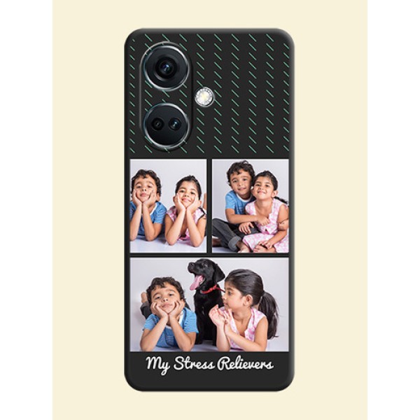 Cross Dotted Pattern with 2 Image Holder on Personalised Space Black Soft Matte Cases - OnePlus Nord CE 3 5G Cross Dotted Pattern with 2 Image Holder on Personalised Space Black Soft Matte Cases - OnePlus Nord CE 3 5G