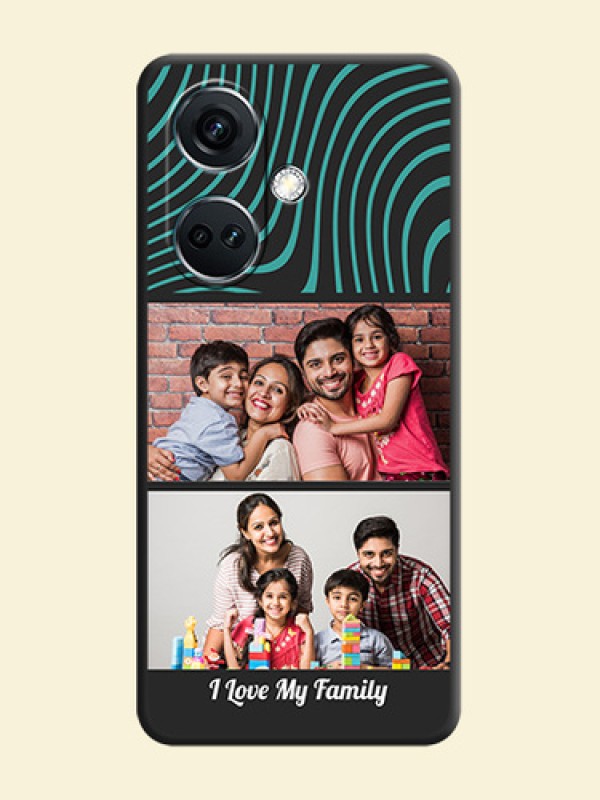 Wave Pattern with 2 Image Holder on Space Black Personalized Soft Matte Phone Covers - OnePlus Nord CE 3 5G