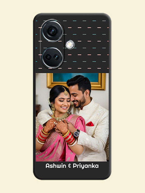 Line Pattern Design with Text on Space Black Custom Soft Matte Phone Back Cover - OnePlus Nord CE 3 5G