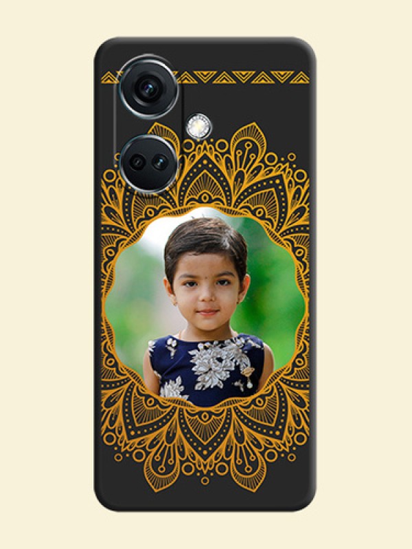 Round Image with Floral Design - Photo on Space Black Soft Matte Mobile Cover - OnePlus Nord CE 3 5G