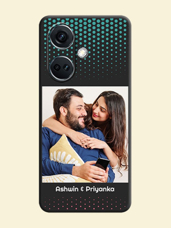 Faded Dots with Grunge Photo Frame and Text on Space Black Custom Soft Matte Phone Cases - OnePlus Nord CE 3 5G