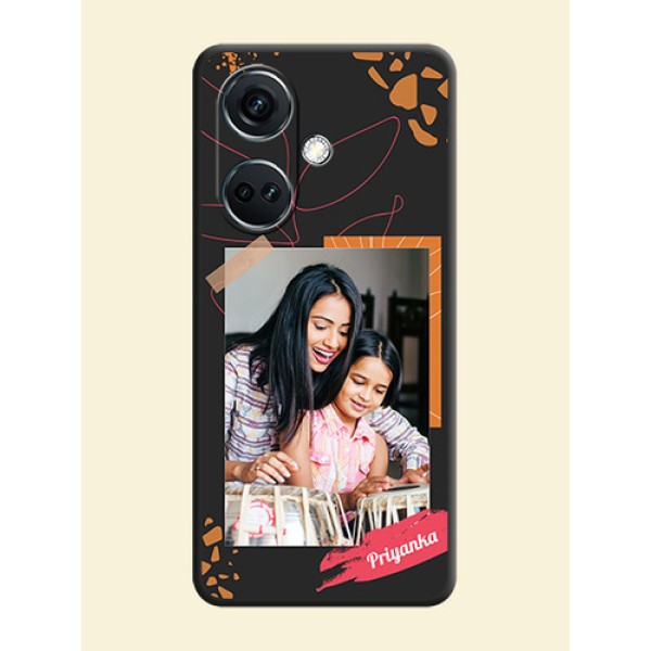 Orange Photo Frame on Space Black Custom Soft Matte Phone Back Cover - OnePlus Nord CE 3 5G Orange Photo Frame on Space Black Custom Soft Matte Phone Back Cover - OnePlus Nord CE 3 5G