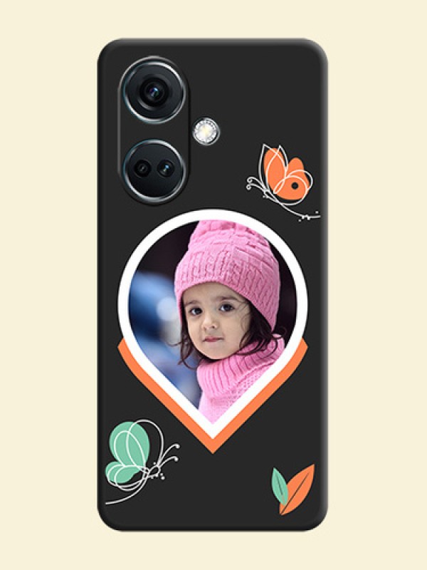 Upload Pic With Simple Butterly Design On Space Black Personalized Soft Matte Phone Covers - OnePlus Nord CE 3 5G
