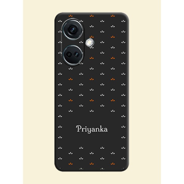 Simple Pattern With Custom Text On Space Black Personalized Soft Matte Phone Covers - OnePlus Nord CE 3 5G Simple Pattern With Custom Text On Space Black Personalized Soft Matte Phone Covers - OnePlus Nord CE 3 5G
