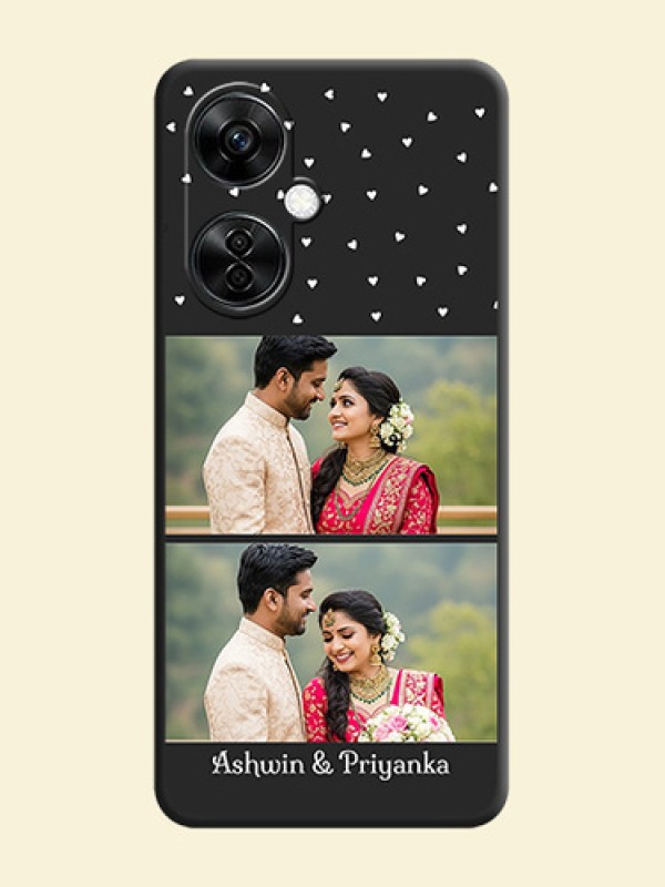 Miniature Love Symbols with Name on Space Black Custom Soft Matte Back Cover - Nord CE 3 Lite 5G