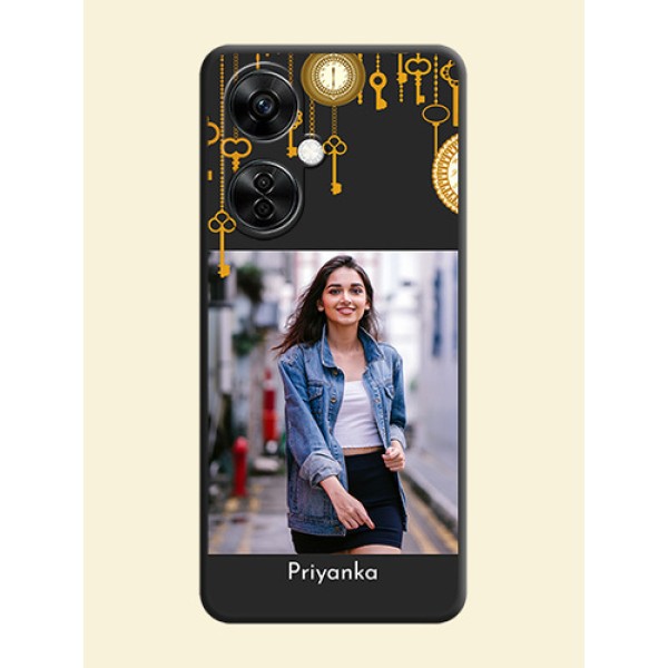 Decorative Design with Text on Space Black Custom Soft Matte Back Cover - Nord CE 3 Lite 5G Decorative Design with Text on Space Black Custom Soft Matte Back Cover - Nord CE 3 Lite 5G