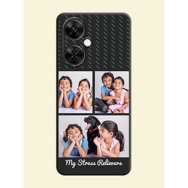 Cross Dotted Pattern with 2 Image Holder on Personalised Space Black Soft Matte Cases - Nord CE 3 Lite 5G Cross Dotted Pattern with 2 Image Holder on Personalised Space Black Soft Matte Cases - Nord CE 3 Lite 5G