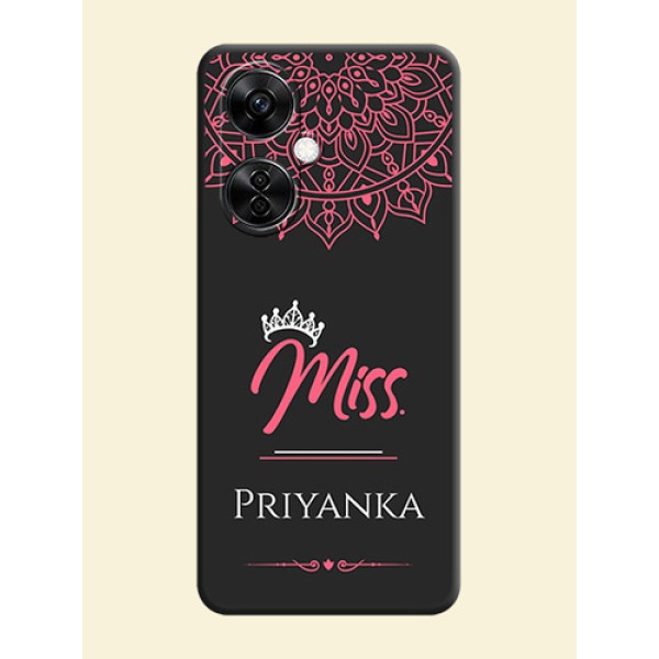 Mrs Name with Floral Design on Space Black Personalized Soft Matte Phone Covers - Nord CE 3 Lite 5G Mrs Name with Floral Design on Space Black Personalized Soft Matte Phone Covers - Nord CE 3 Lite 5G