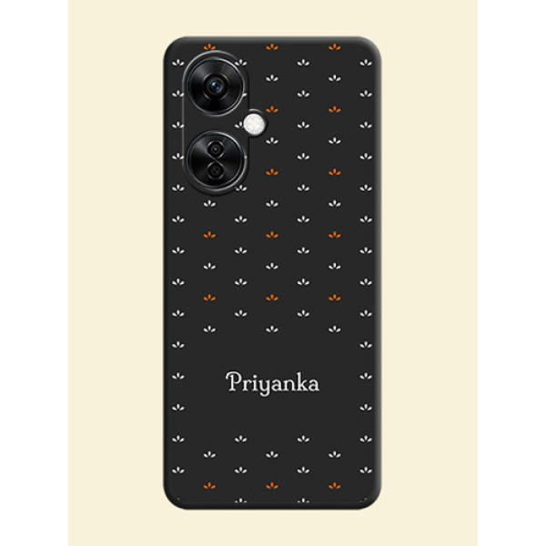 Simple Pattern With Custom Text On Space Black Personalized Soft Matte Phone Covers -Oneplus Nord Ce 3 Lite 5G Simple Pattern With Custom Text On Space Black Personalized Soft Matte Phone Covers -Oneplus Nord Ce 3 Lite 5G