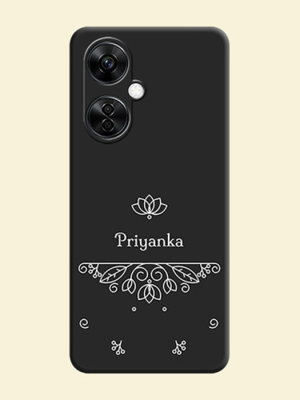 Lotus Garden Custom Text On Space Black Personalized Soft Matte Phone Covers -Oneplus Nord Ce 3 Lite 5G