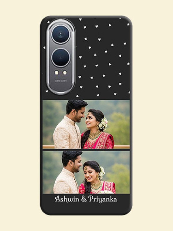 Miniature Love Symbols with Name On Space Black Custom Soft Matte Mobile Back Cover - OnePlus Nord CE 4 Lite 5G