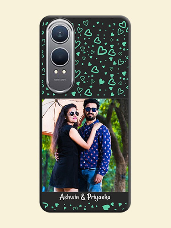 Sea Green Indefinite Love Pattern on Photo On Space Black Custom Soft Matte Mobile Back Cover - OnePlus Nord CE 4 Lite 5G
