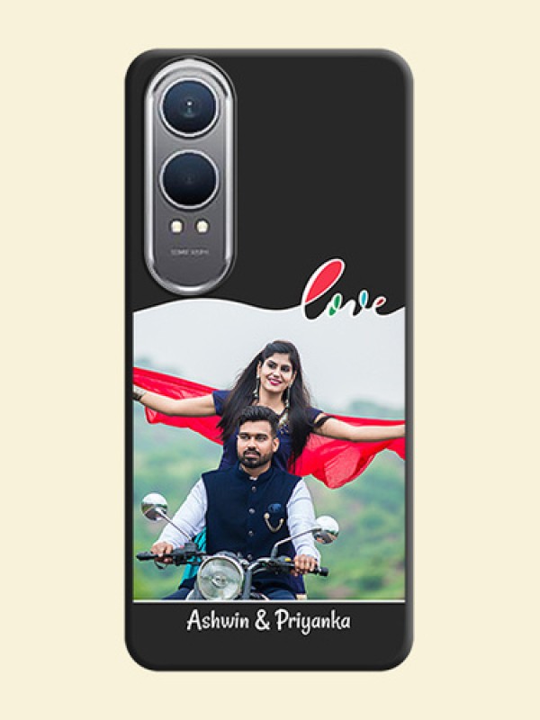 Fall in Love Pattern with Picture on Photo On Space Black Custom Soft Matte Mobile Back Cover - OnePlus Nord CE 4 Lite 5G