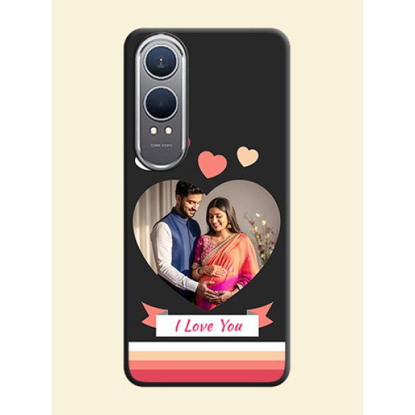 Love Shaped Photo with Colorful Stripes On Space Black Custom Soft Matte Mobile Back Cover - OnePlus Nord CE 4 Lite 5G Love Shaped Photo with Colorful Stripes On Space Black Custom Soft Matte Mobile Back Cover - OnePlus Nord CE 4 Lite 5G