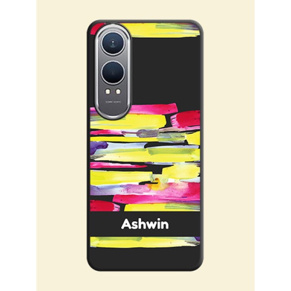 Brush Coloured On Space Black Custom Soft Matte Mobile Back Cover - OnePlus Nord CE 4 Lite 5G Brush Coloured On Space Black Custom Soft Matte Mobile Back Cover - OnePlus Nord CE 4 Lite 5G