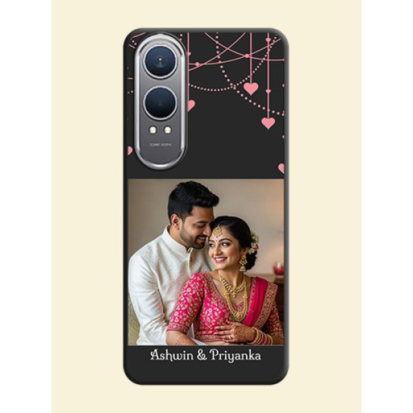 Pink Love Hangings with Text On Space Black Custom Soft Matte Mobile Back Cover - OnePlus Nord CE 4 Lite 5G Pink Love Hangings with Text On Space Black Custom Soft Matte Mobile Back Cover - OnePlus Nord CE 4 Lite 5G