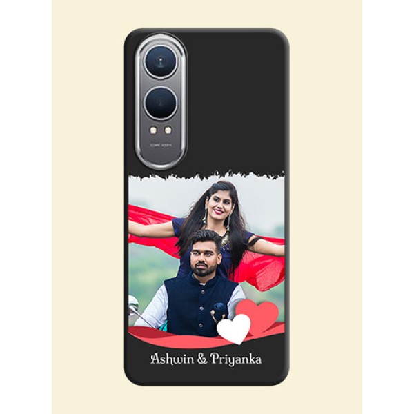 Pin Color Love Shaped Ribbon Design with Text On Space Black Custom Soft Matte Mobile Back Cover - OnePlus Nord CE 4 Lite 5G Pin Color Love Shaped Ribbon Design with Text On Space Black Custom Soft Matte Mobile Back Cover - OnePlus Nord CE 4 Lite 5G