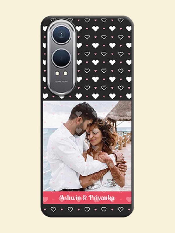 White Color Love Symbols with Text Design on Photo On Space Black Custom Soft Matte Mobile Back Cover - OnePlus Nord CE 4 Lite 5G