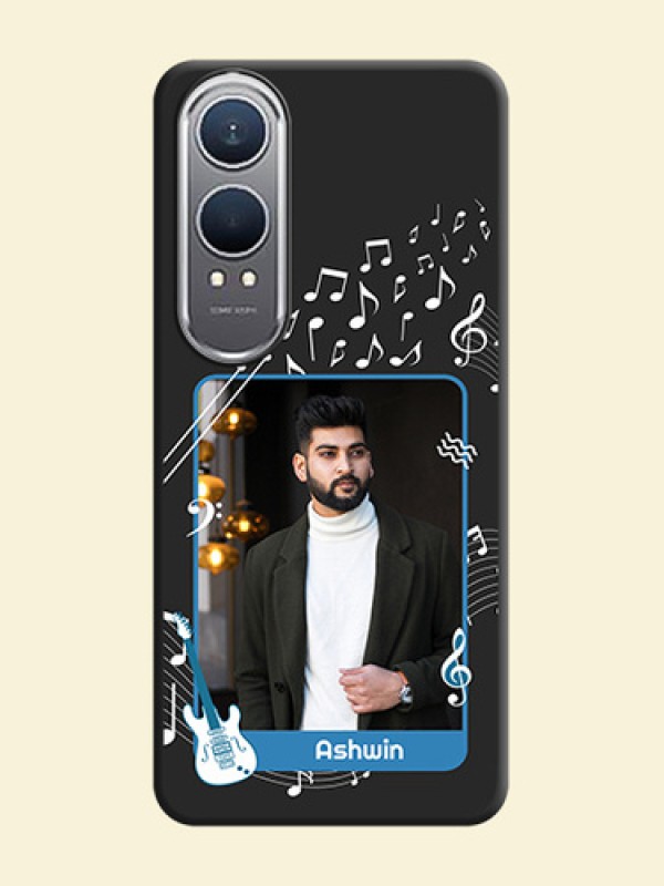 Musical Theme Design with Text on Photo On Space Black Custom Soft Matte Mobile Back Cover - OnePlus Nord CE 4 Lite 5G